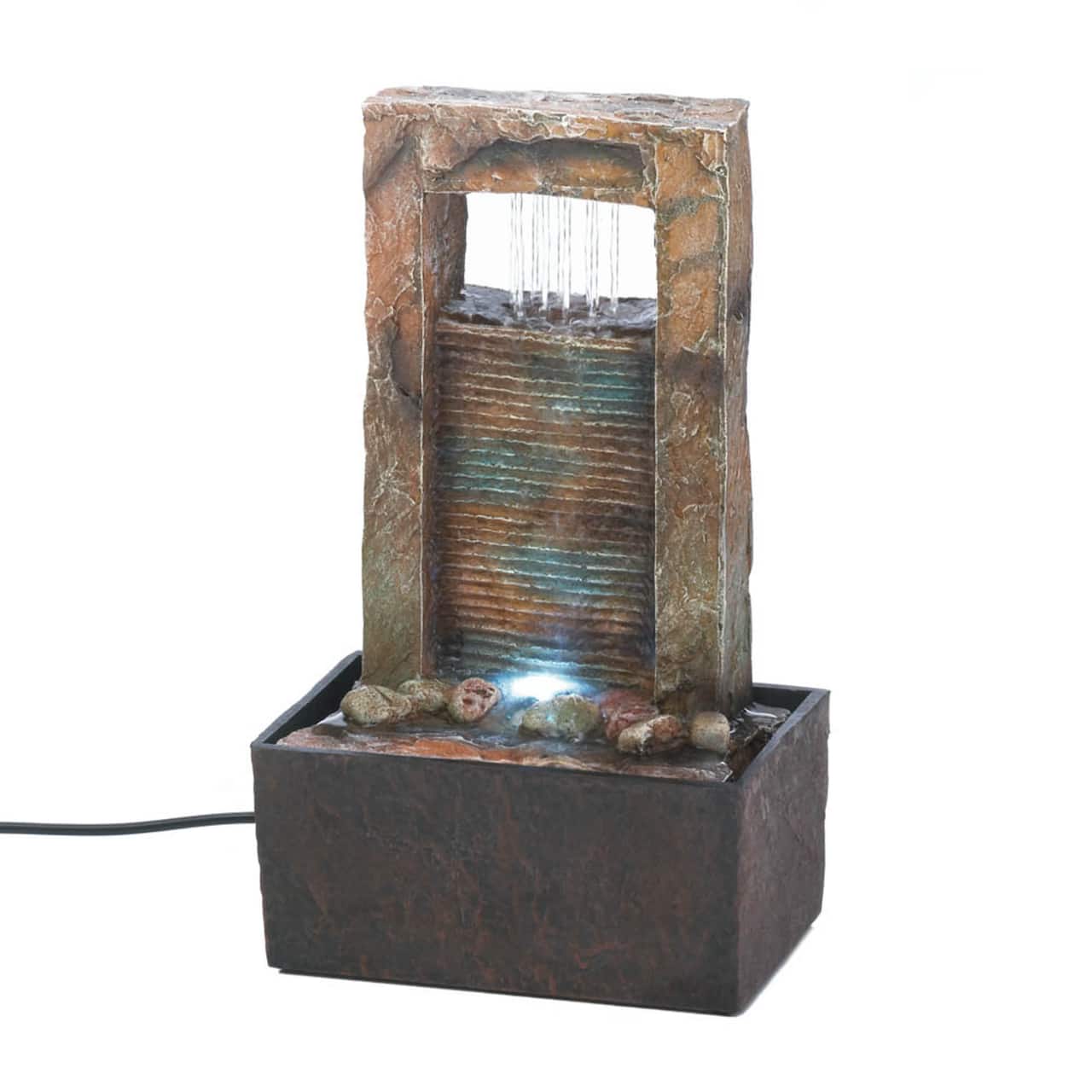 10&#x22; Cascading Water LED Tabletop Fountain
